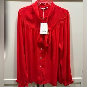 FRNCH Scarlet Button-Up Blouse, NWT